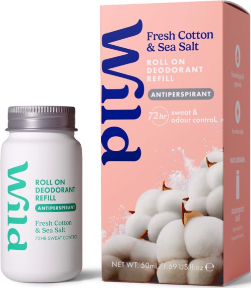 Wild Deo Roll On Refill Fresh Cotton Sea Salt 50 ml