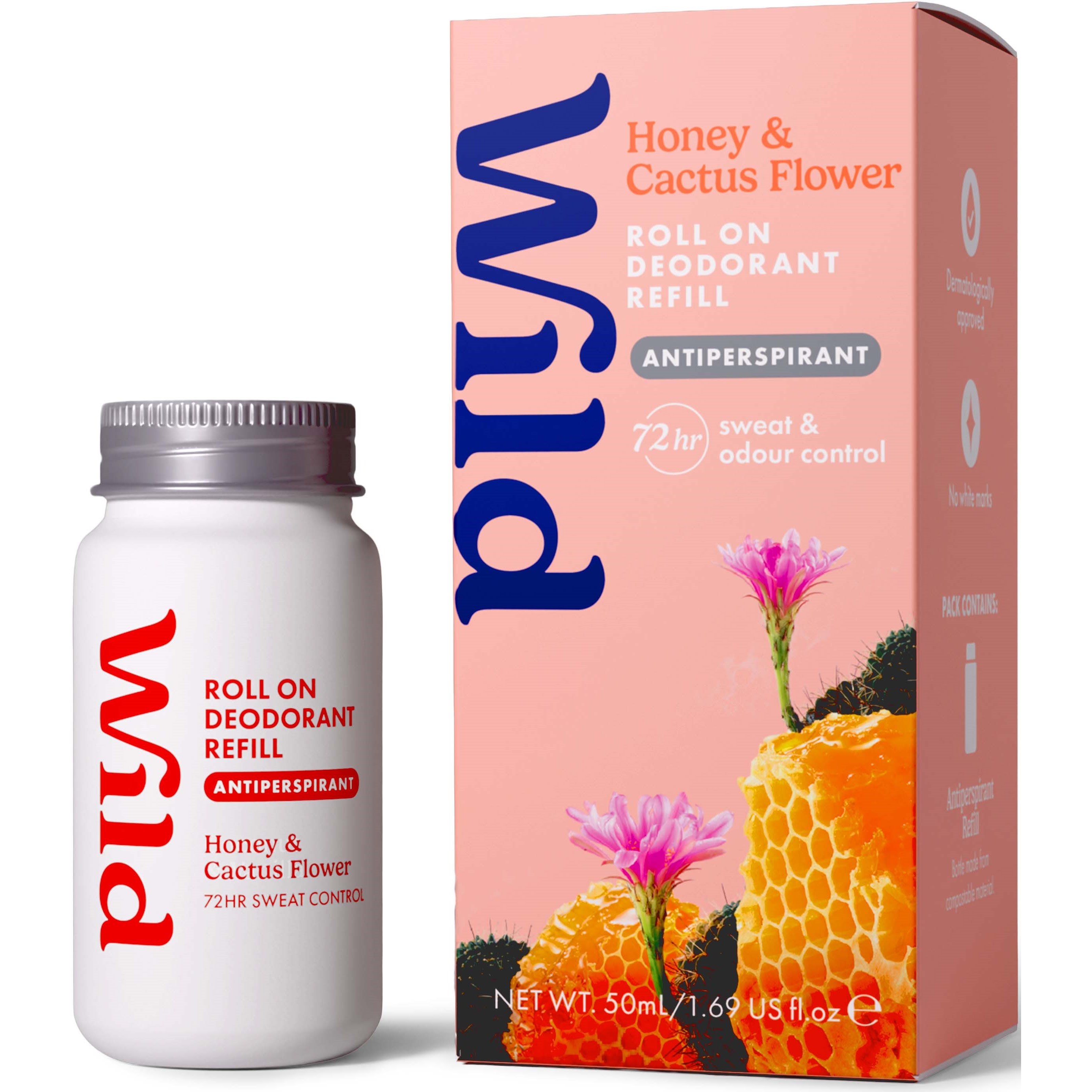 Wild Antiper Roll On Refill Honey Cactusflower 50ml