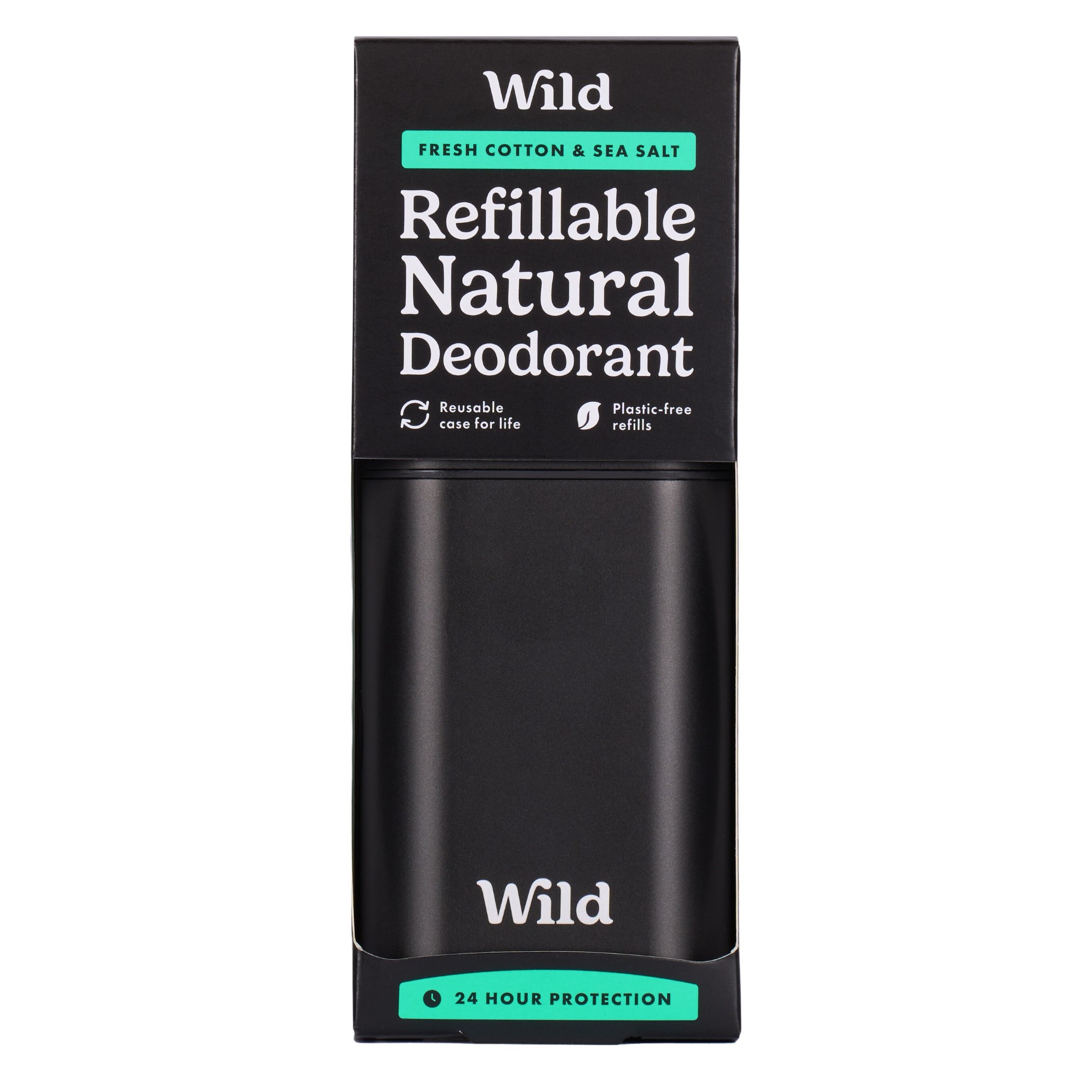 Wild Men's Black case and Fresh Cotton and Sea Salt Deo Starter Pack