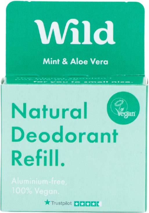 Wild Men's Natural Deodorant Refill Mint & Aloe Vera 40 g