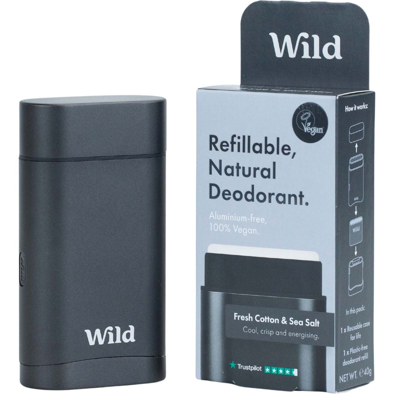 Produktfoto för Wild Black Case Fresh Cotton & Sea Salt Deo Start