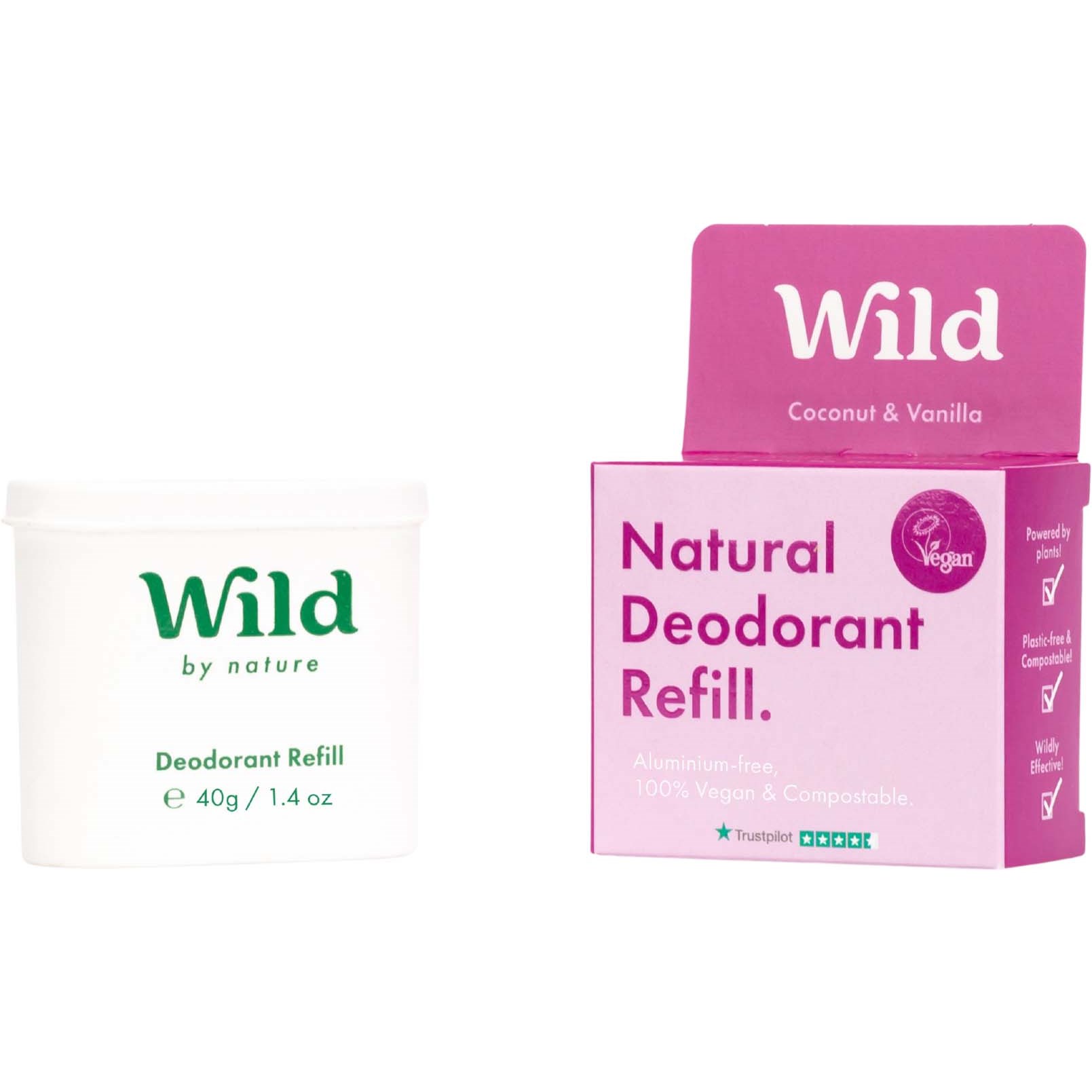 Wild Natural Deodorant Refill Coconut & Vanilla 40 g