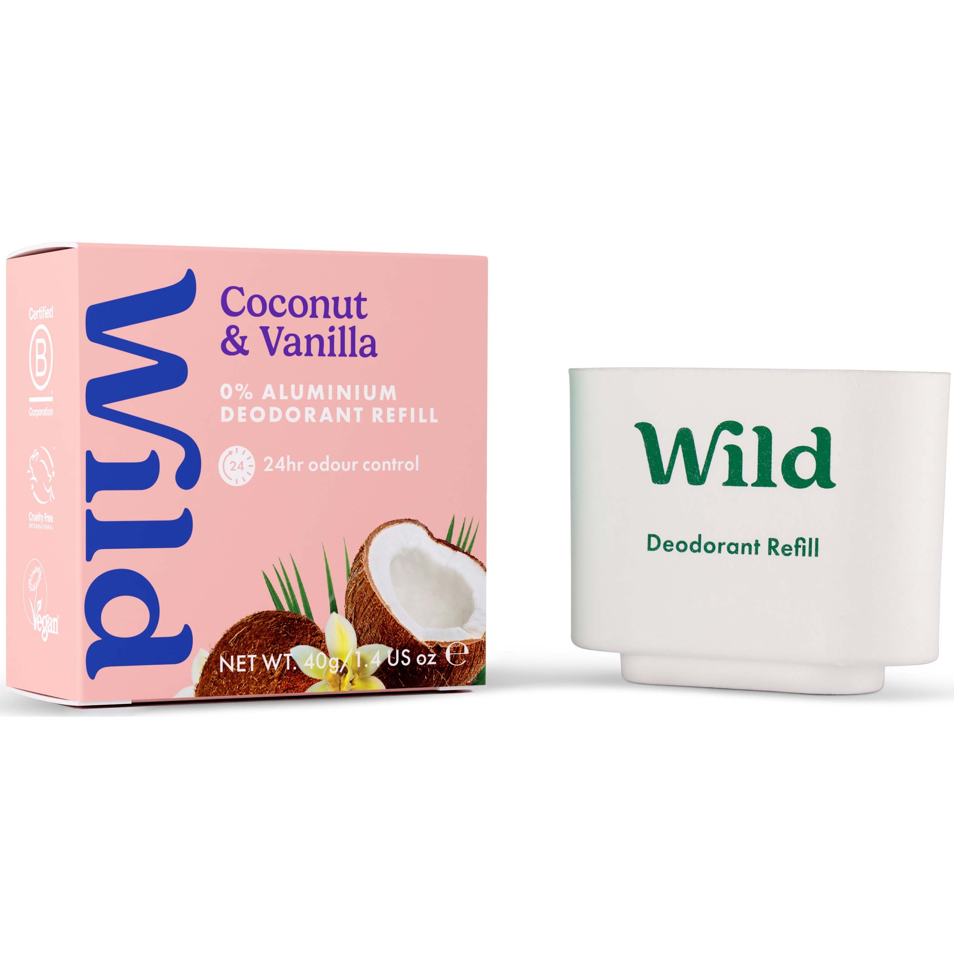 Wild Natural Deodorant Refill Coconut & Vanilla 40 g billede
