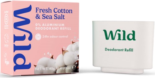 Wild Natural Deodorant Refill Fresh Cotton & Sea Salt 40 g