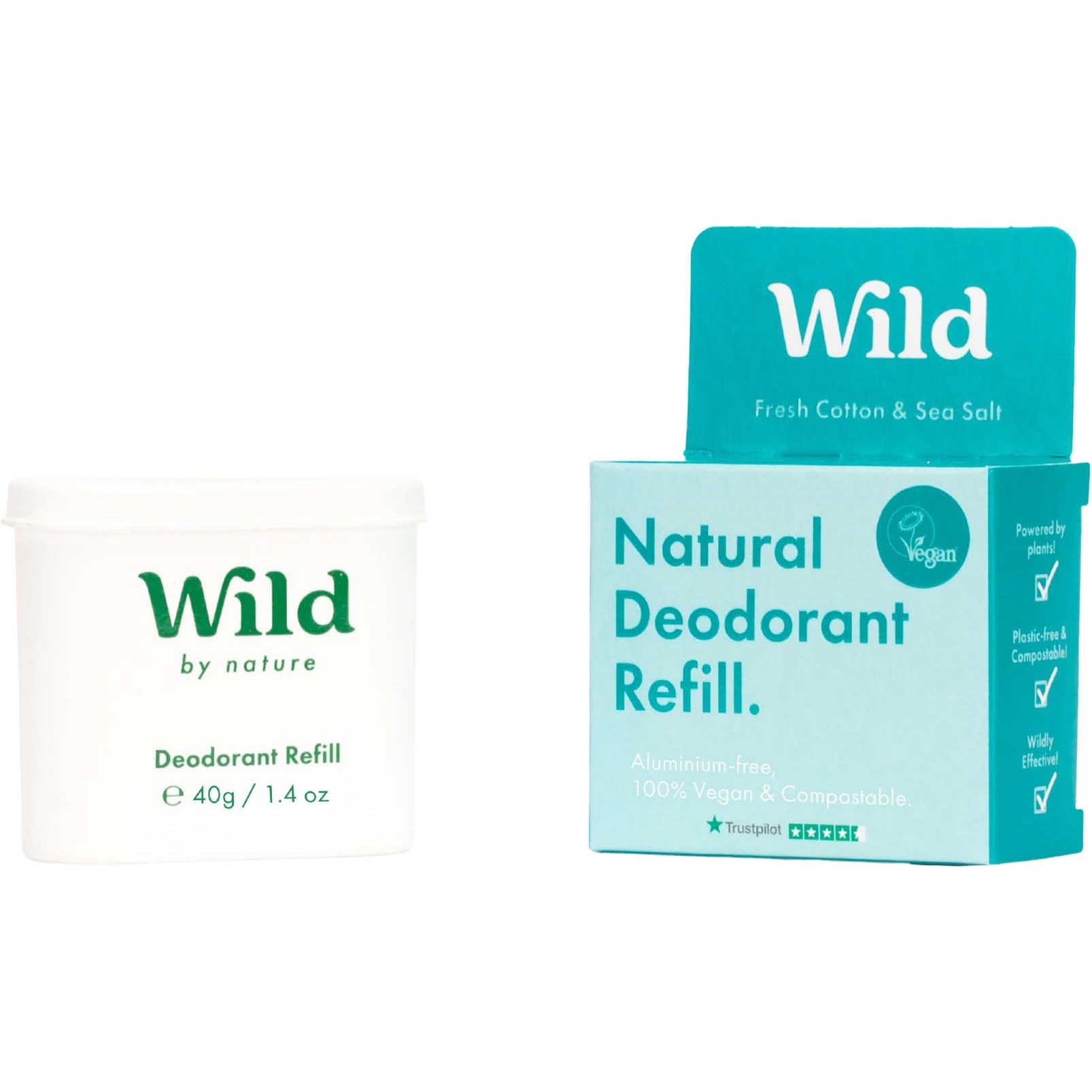 Läs mer om Wild Natural Deodorant Refill Fresh Cotton & Sea Salt 40 g