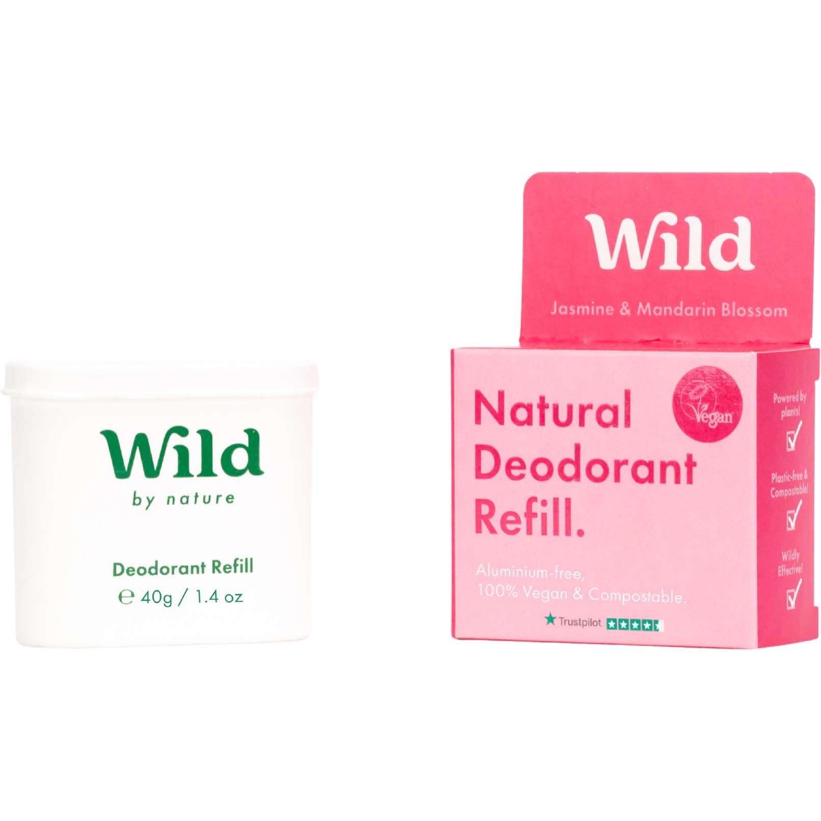 Läs mer om Wild Natural Deodorant Refill Jasmine & Mandarin Blossom 40 g
