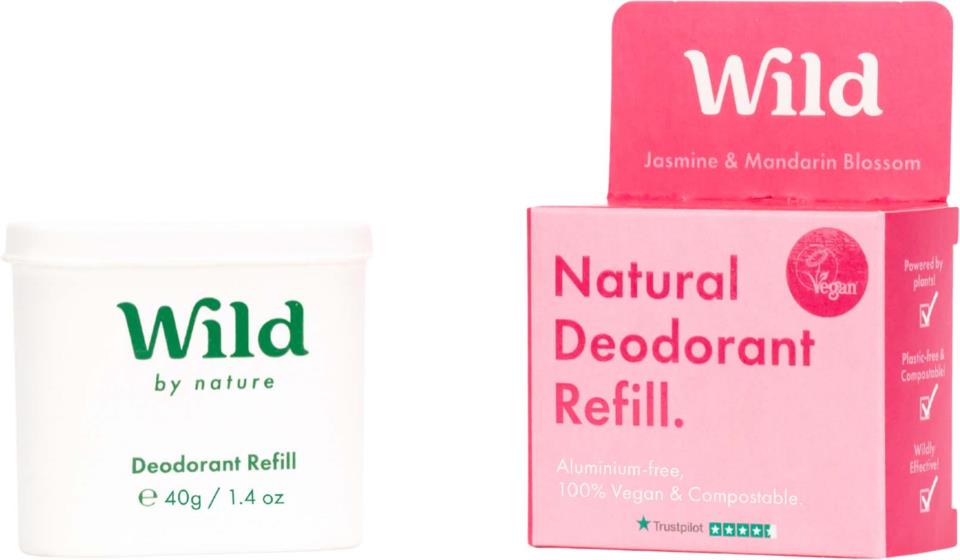 Wild Natural Deodorant Refill Jasmine & Mandarin Blossom 40 g