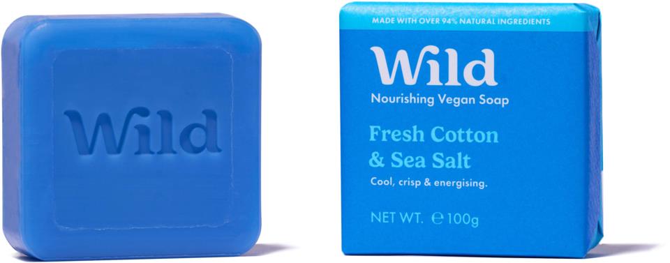 Wild Nourishing Vegan Soap Fresh Cotton & Sea Salt 100 g