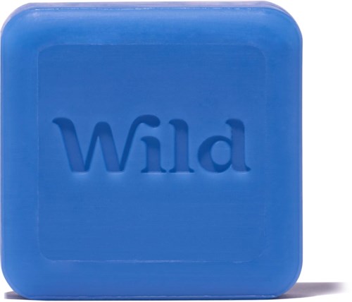 Sininen saippuapala, jossa lukee "Wild".