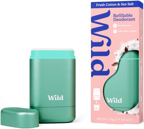 Wild Refillable, Natural Deodorant Fresh Cotton & Sea Salt 40 g
