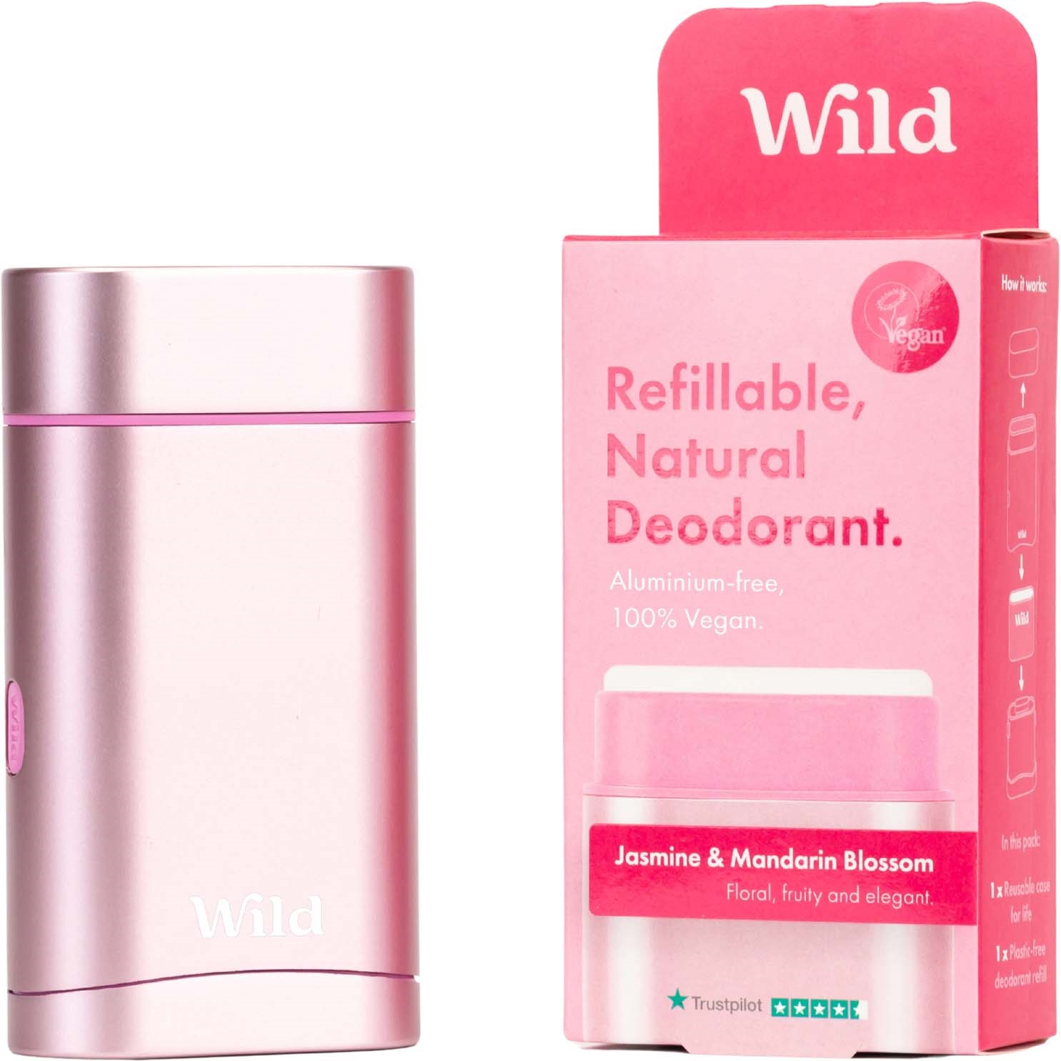 Läs mer om Wild Refillable, Natural Deodorant Jasmine & Mandarin Blossom 40 g