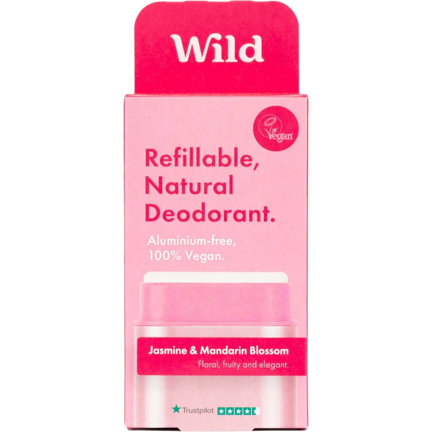 Alternativ bild 1 för Wild Refillable, Natural Deodorant Jasmine & Mandarin Blossom 40 g