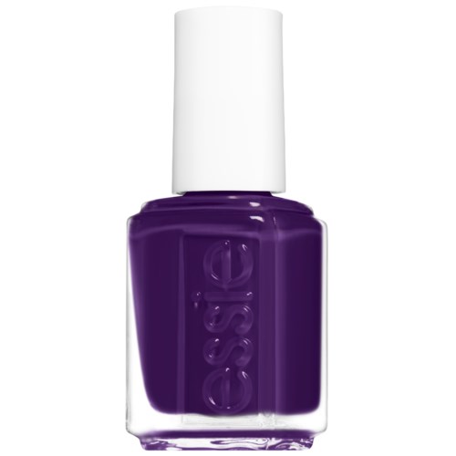 Violetti kynsilakkapullo, jossa valkoinen korkki, merkki 'essence.'