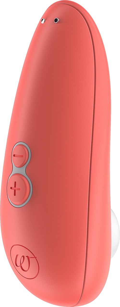 Een roze apparaat met knoppen en een Wi-Fi-symbool, waarschijnlijk een klein elektronisch apparaat of afstandsbediening.