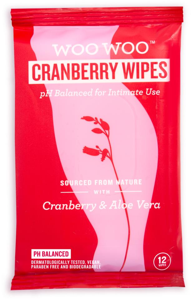 WOOWOO Cranberry & Aloe Vera Intimate Wipes 12st