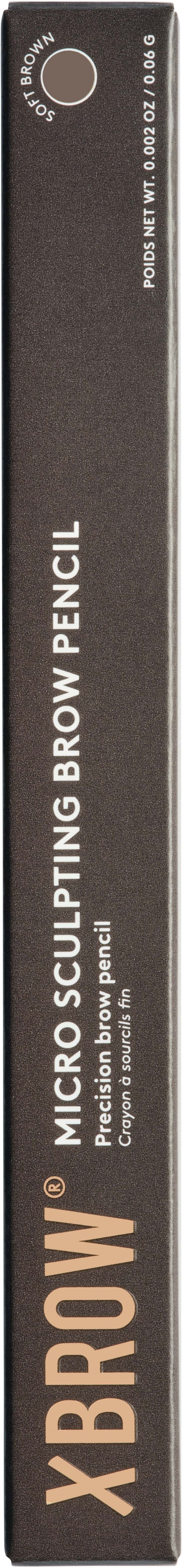 En lång, svart låda med texten: "X BROW Micro Sculpting Brow Pencil."