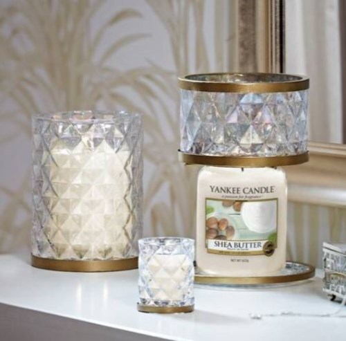 Yankee Candle Langham Large Shade and Tray Faceted Glass