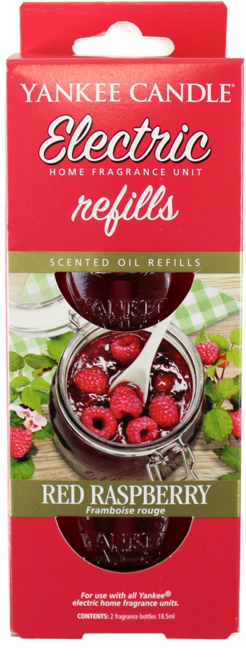 Röd hallonsmak, kylmagnetdesign, del av Yankee Candle elektriska hemfräschörfyllningar paket.