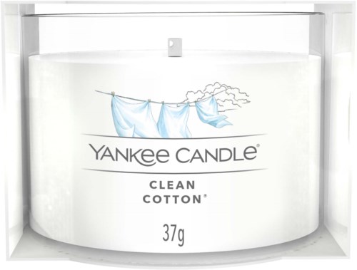Yankee Candle Clean Cotton Logo mit Wäscheleine.