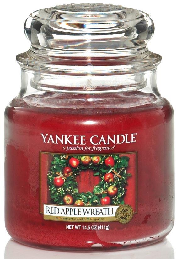 Yankee Candle Red Apple Wreath Christmas Scent Medium Jar