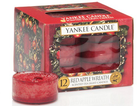 Yankee Candle Red Apple Wreath Christmas Scent Tea Light Candles 117,6 g