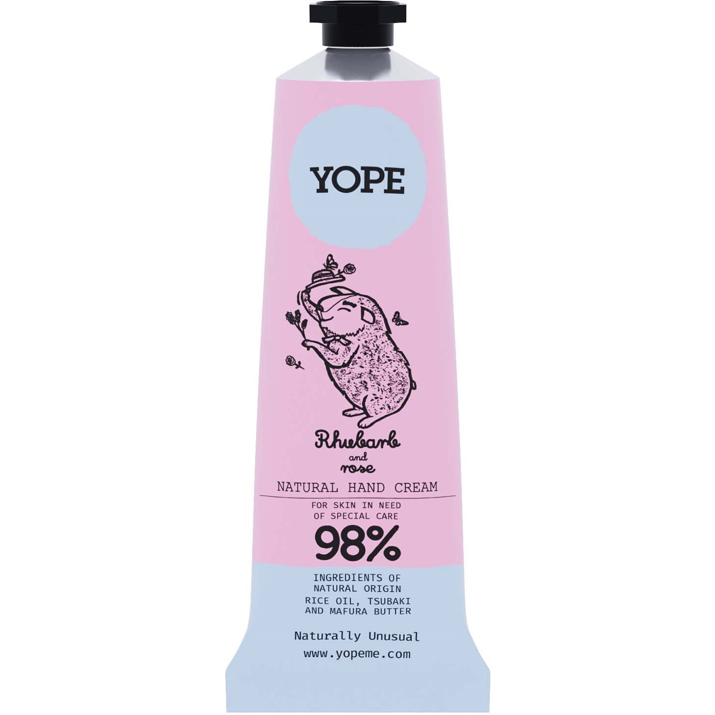 YOPE Botanical Hand Cream Rhubarb and Rose 50 ml billede