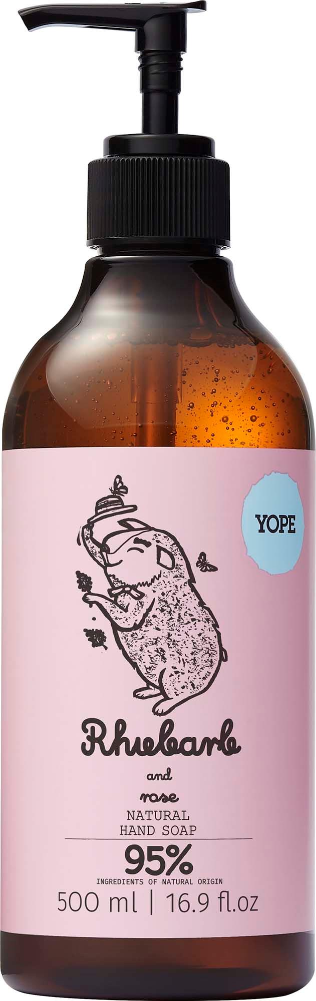 YOPE Botanical Hand Soap Rhubarb and Rose 500 ml