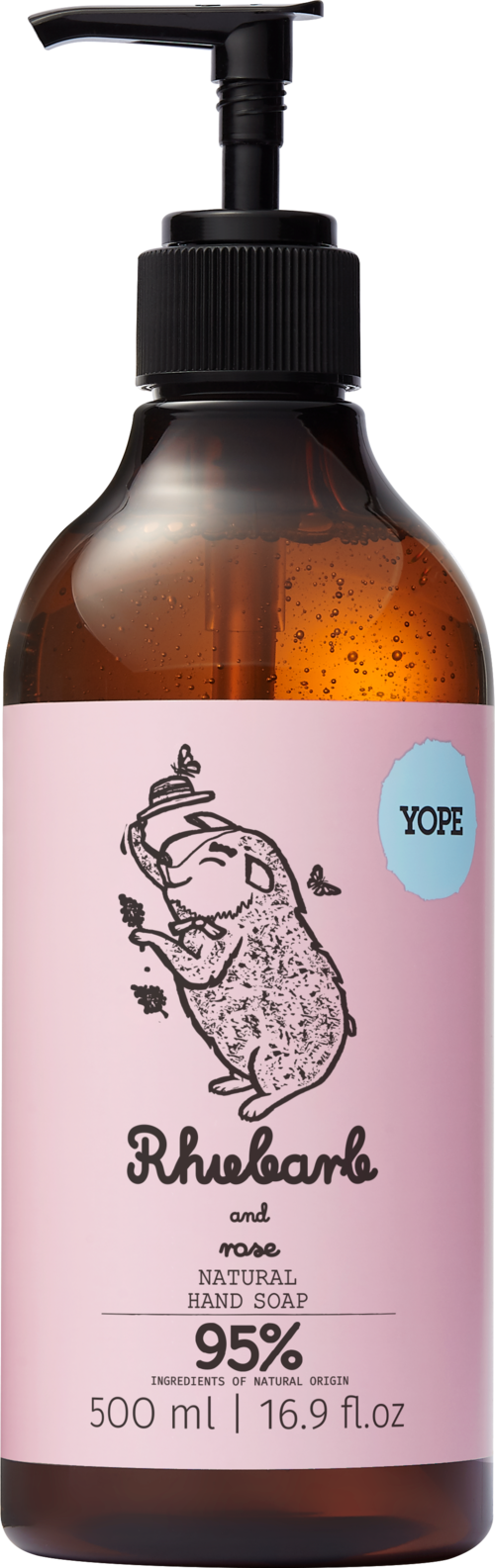 YOPE Botanical Hand Soap Rhubarb and Rose 500 ml
