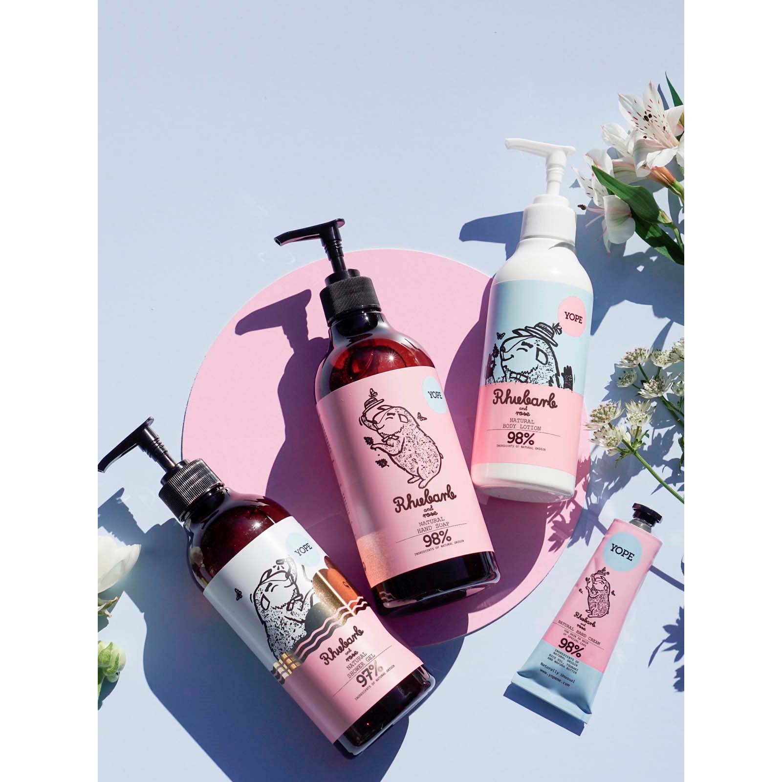YOPE Botanical Hand Soap Rhubarb and Rose 500 ml (obrázok 3)