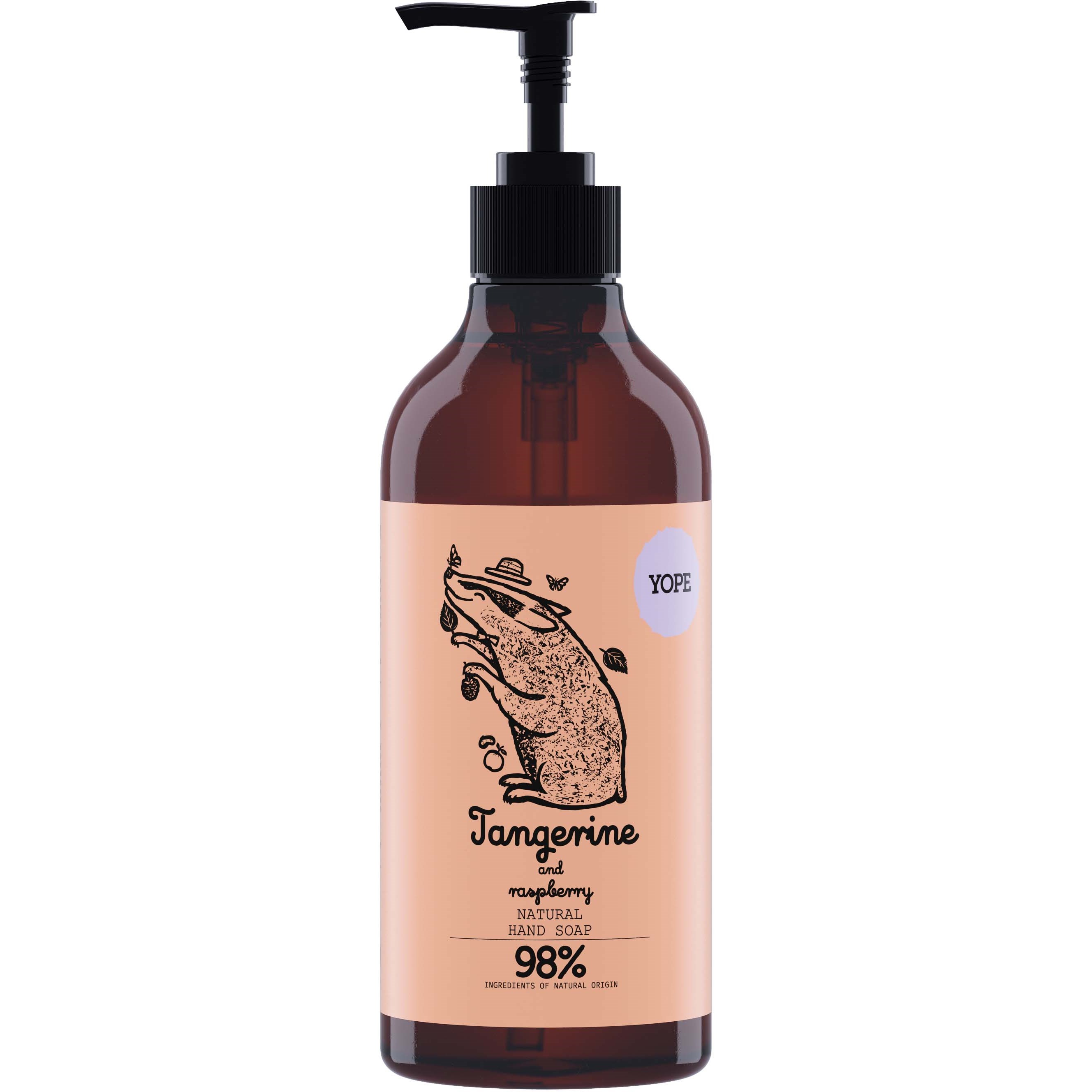 YOPE Botanical Hand Soap Tangerine and Raspberry 500 ml billede