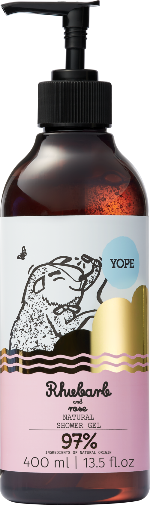 YOPE Botanical Shower Gel Rhubarb and Rose 400 ml