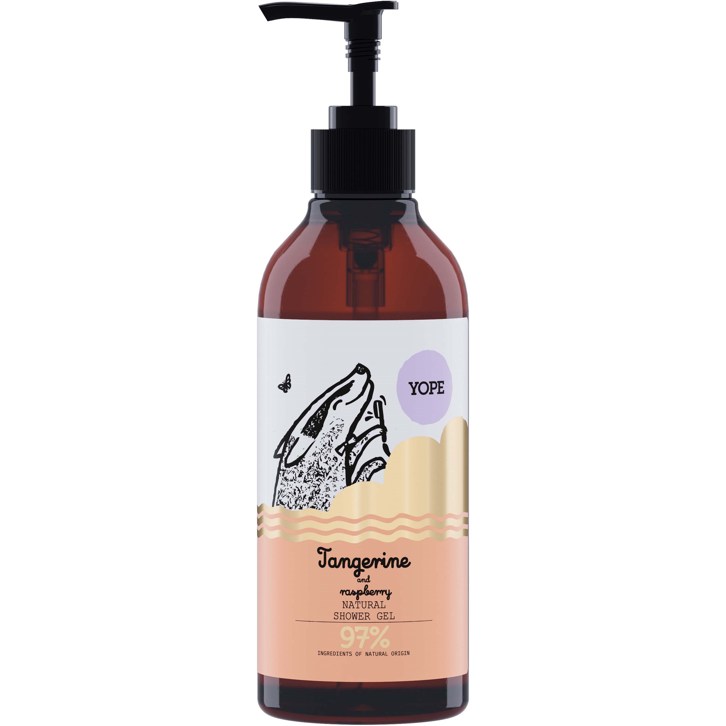 YOPE Botanical Shower Gel Tangerine and Raspberry 400 ml billede