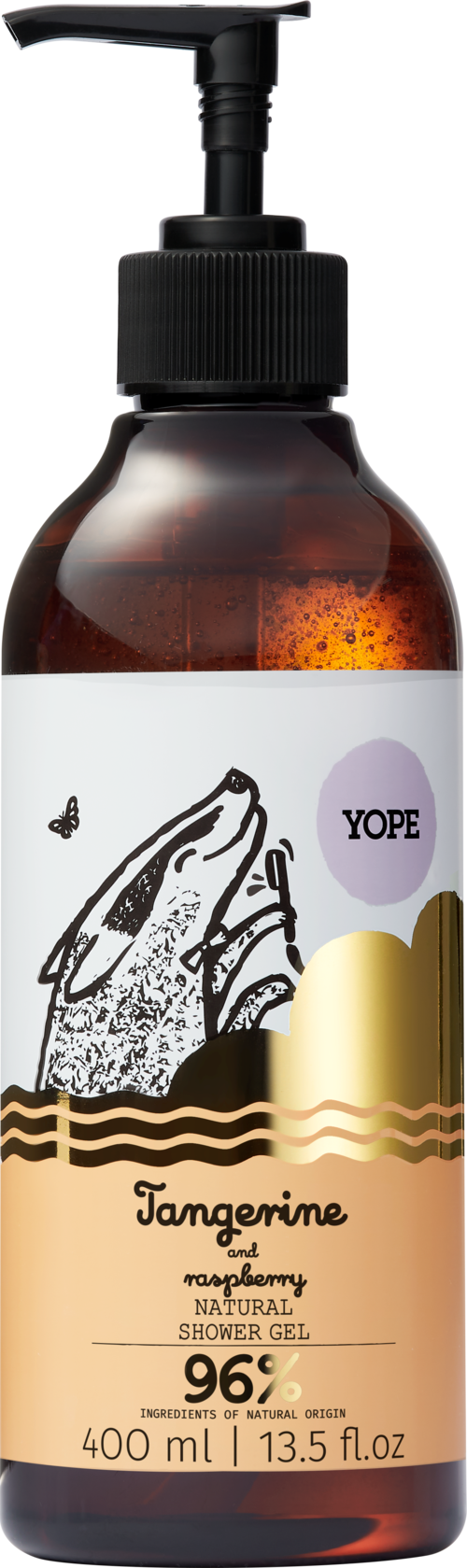 YOPE Botanical Shower Gel Tangerine and Raspberry 400 ml