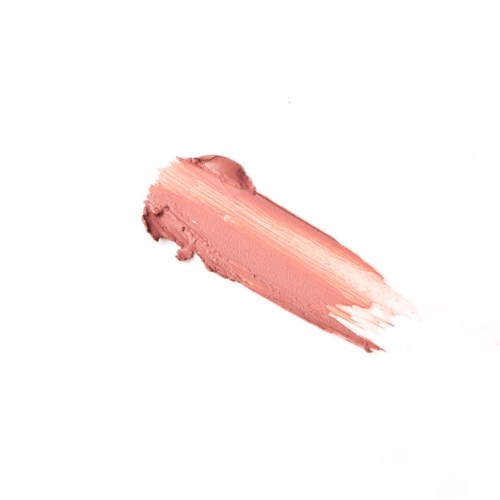 En stripe med rosa-aktig beige farge på en hvit bakgrunn.