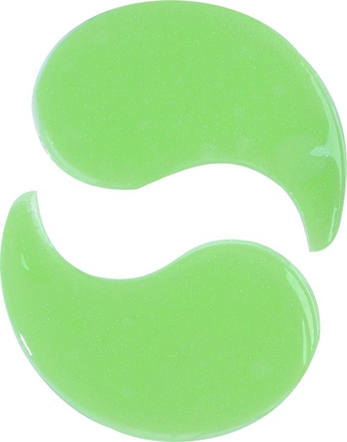 Green capsules or gel pills, smooth and shiny, are arranged in a circular pattern.