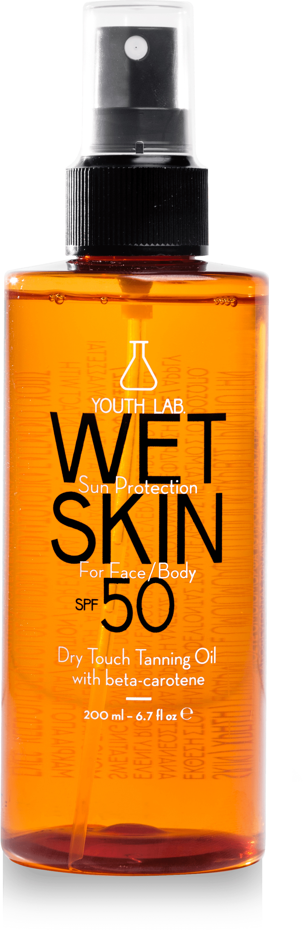Youth Lab Wet Skin Sun Protection Spf 50 Waterproof Oilspray For Face And  Body 200 ml