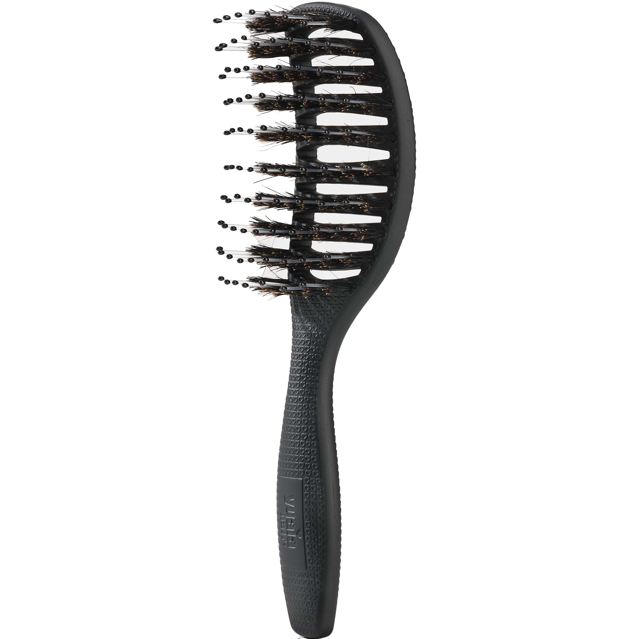 Mini Curvy Brush - Hårbørste med vildsvinehår - Soft black