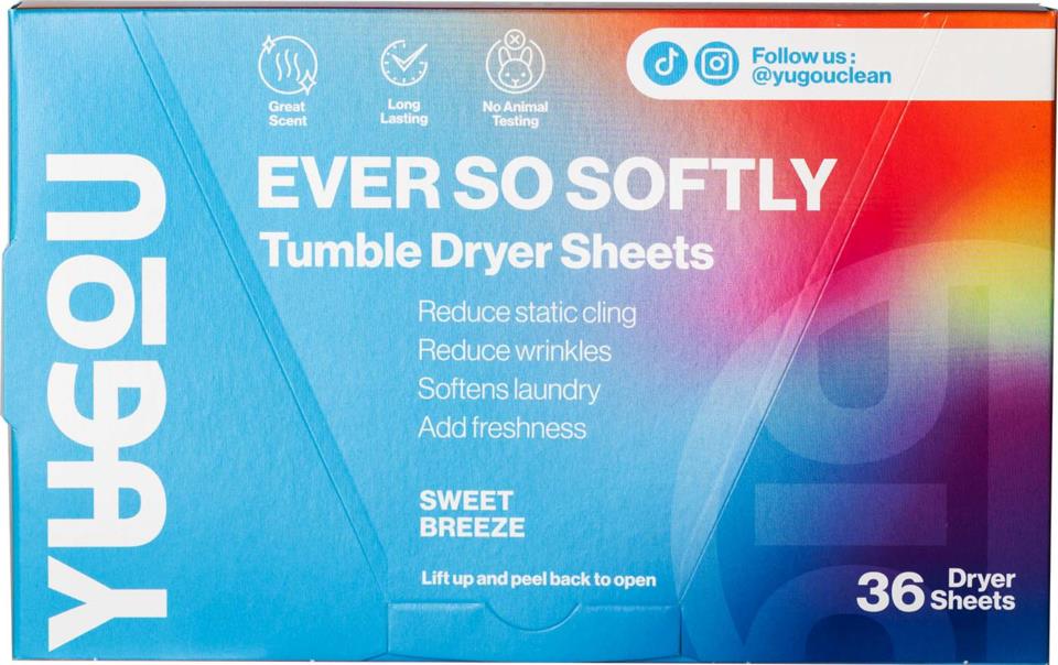 YUGOU Ever So Softly Tumble Dryer Sheets Sweet Breeze Lyko Yugou ever so softly tumble dryer sheets sweet breeze lyko