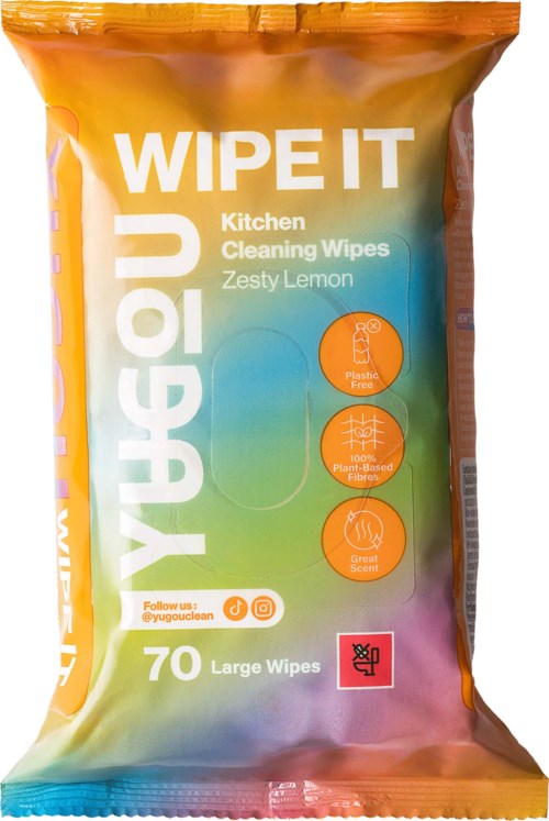 YUGOU WIPE IT Kitchen Cleaning Wipes Zesty Lemon 70 pcs