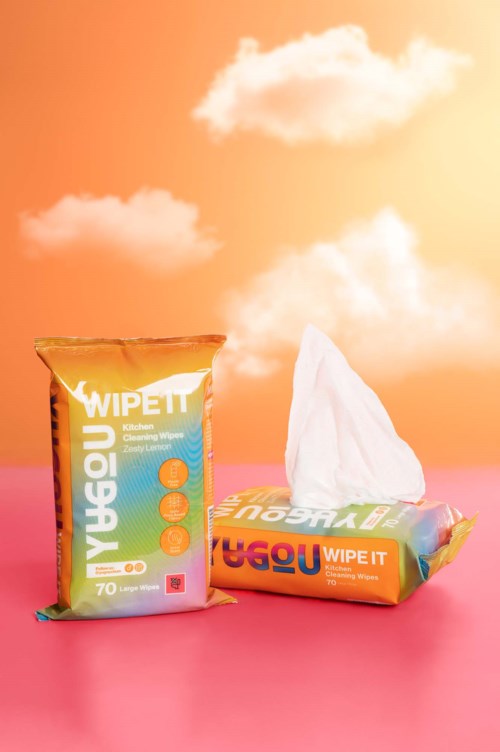 YUGOU WIPE IT Kitchen Cleaning Wipes Zesty Lemon 70 pcs