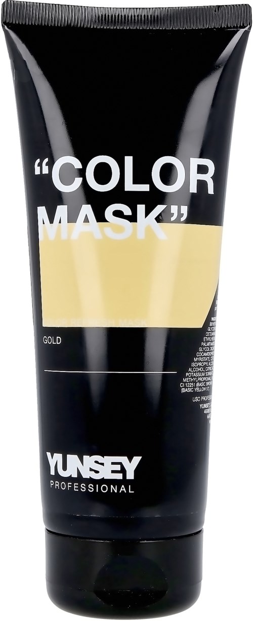 Svart og gull tube merket 'Color Mask' med 'Monsey Professional' branding.