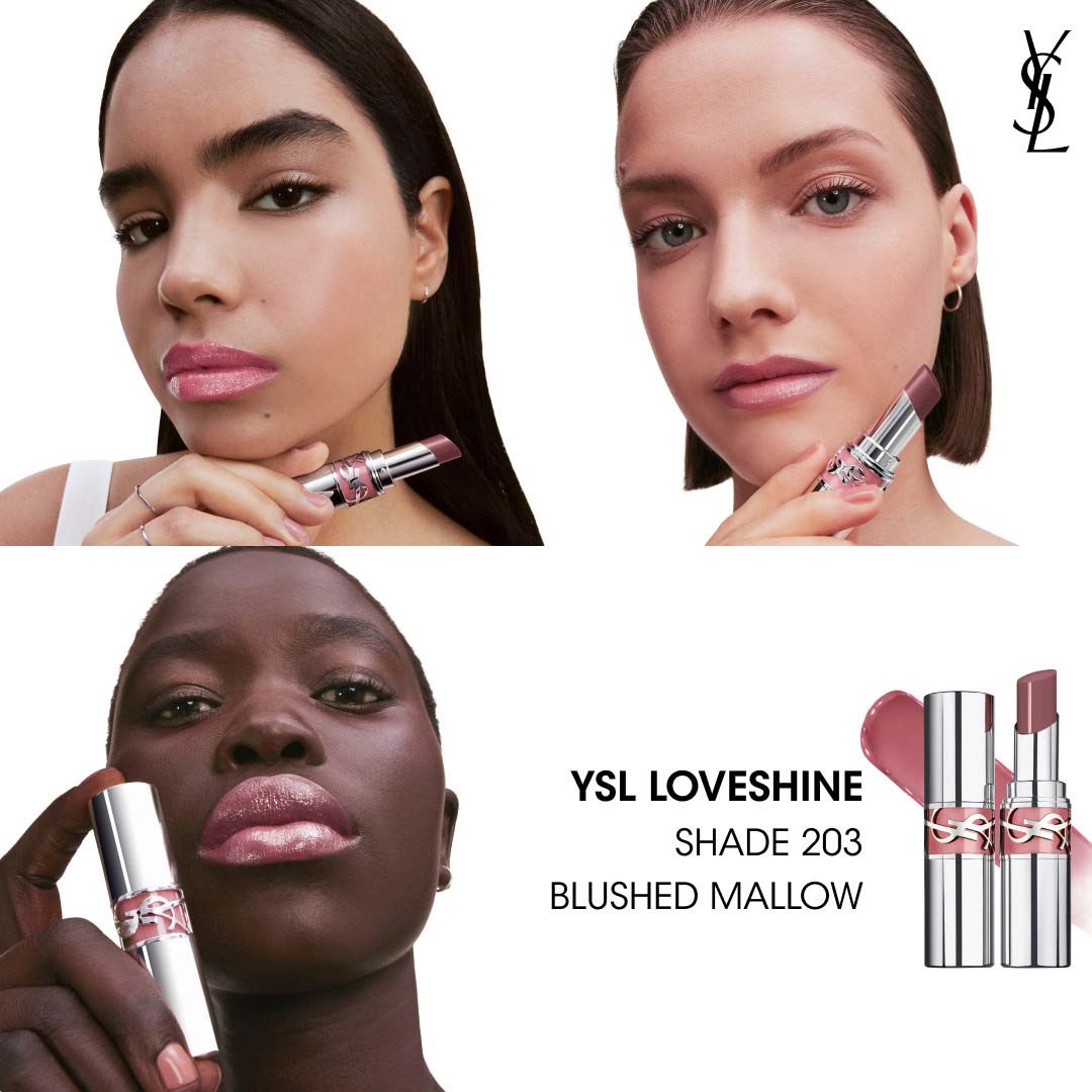 Yves Saint Laurent YSL Loveshine Wet Shine Lipstick 203 Blushed Mallow (obrázok 9)