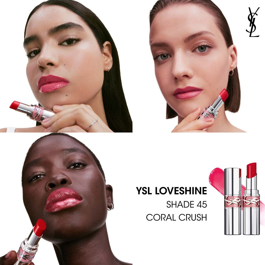 Yves Saint Laurent YSL Loveshine Wet Shine Lipstick 45 Coral Crush (obrázok 9)
