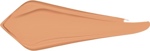 En brunaktig flytande makeup eller foundation-röra med penseldrag.