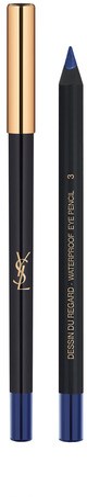 Två makeuppennor, en guldig med beige spets, och en svart penna med en mörk spets.
