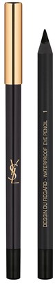 Två makeup-penna, en i guld och en i svart, med spetsiga toppar, står upprätt mot en vit bakgrund.