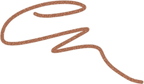 En brun, krittlignende linje danner en løs, abstrakt spiral på en hvit bakgrunn.