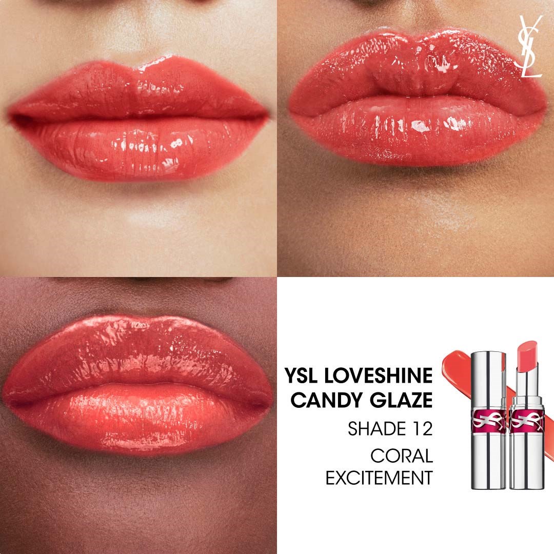 Yves Saint Laurent Candy Glaze Lip Gloss Stick 12 Coral Excitement (obrázok 6)