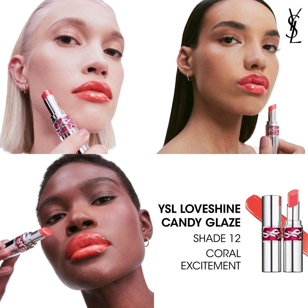 Yves Saint Laurent Candy Glaze Lip Gloss Stick 12 Coral Excitement (obrázok 9)