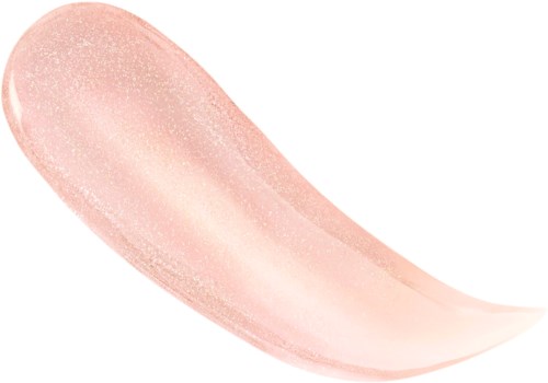 A soft pink eyeshadow with shimmer, shaped like a curved brush stroke.